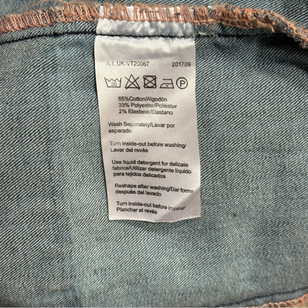 Urban Koach Blue Denim Fabric Distressed Vest Size M - Picture 5 of 6